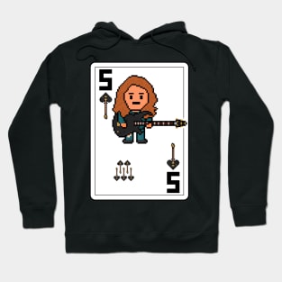 Pixelrockstars Five of Spades Playing Card Hoodie